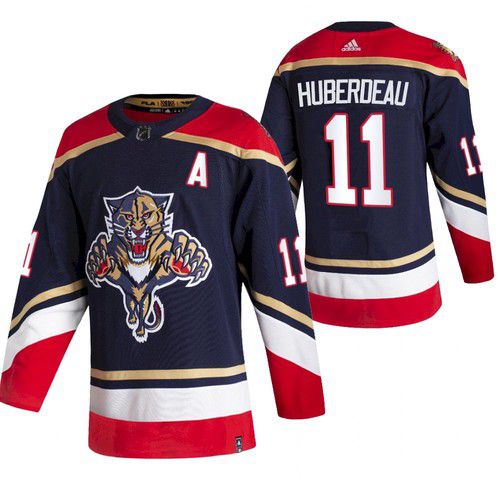 Men Florida Panthers #11 Huberdeau Blue NHL 2021 Reverse Retro jersey